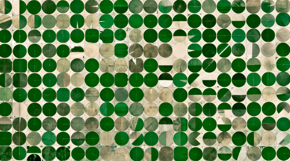 cercles de cultures depuis le ciel